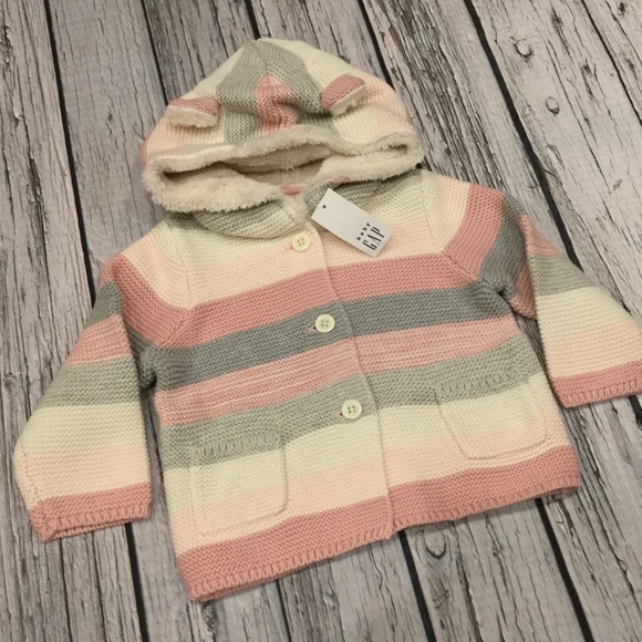 Baby Gap Girls 6-12 Month Pink Sweater Jacket - Picture 2 of 7